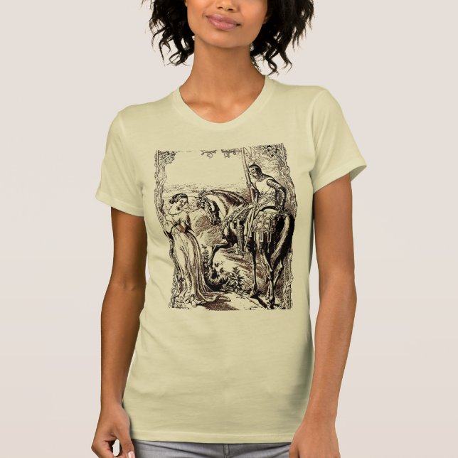 Der mittelalterliche Ritter und das Apparel seiner T-Shirt (Vorderseite)