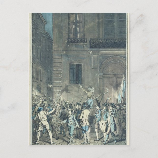 Der Mob durch die Straßen von Paris Postkarte (Vorderseite)