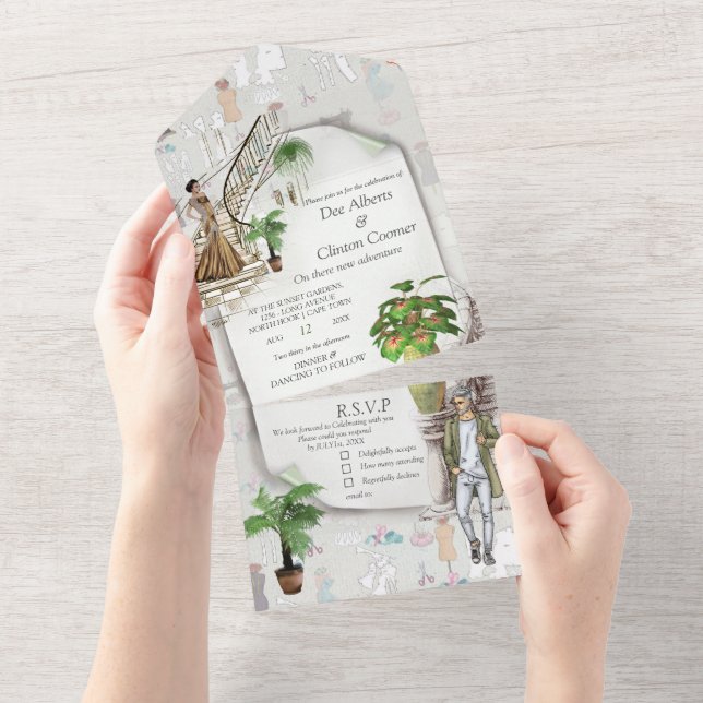 Der Modedesigner All In One Einladung (Abreißen)