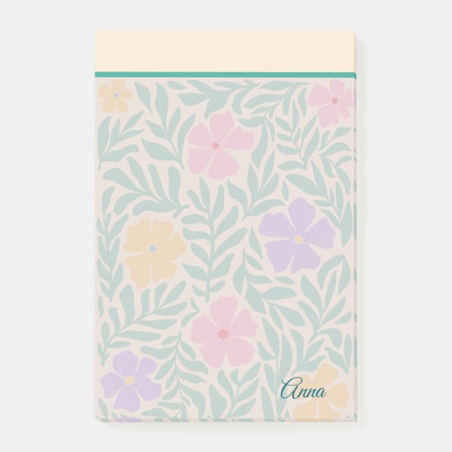 Der moderne Blumengarten Rosa Grün Post-it Klebezettel (Vorderseite)