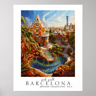 Der moderne Park Gell Barcelona abstrakt Poster