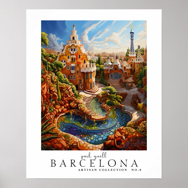 Der moderne Park Gell Barcelona abstrakt Poster (Vorne)