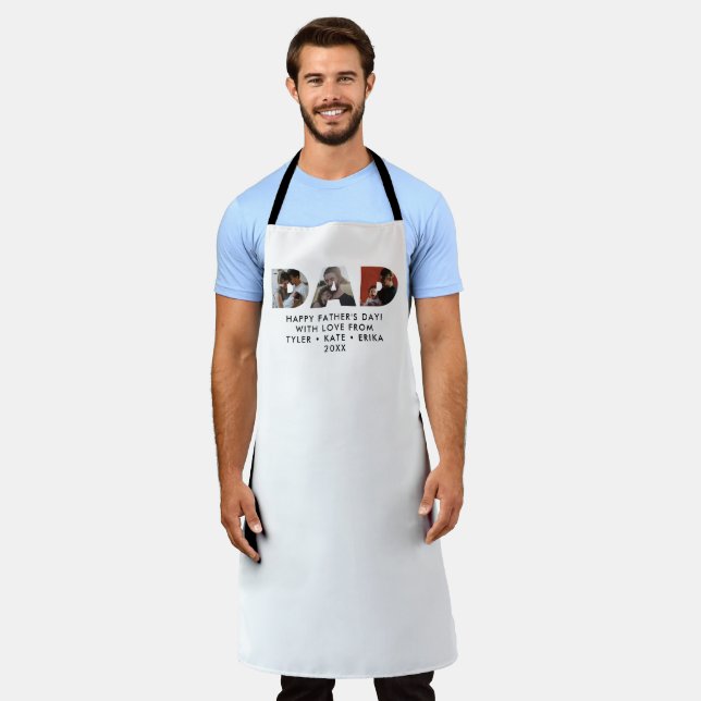 Der moderne VATER Daddy Foto Collage Cutout Vatert Schürze (Getragen)