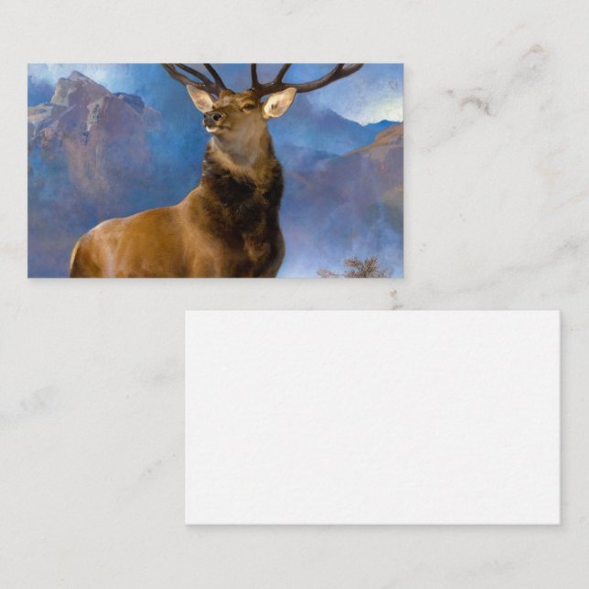 Der Monarch des Glens von Edwin Landseer Visitenkarte (Vorne/Hinten)