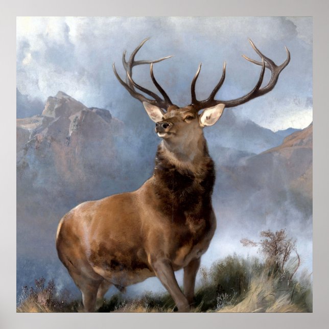 Der Monarch des Glens von Sir Edwin Landseer Poster (Vorne)