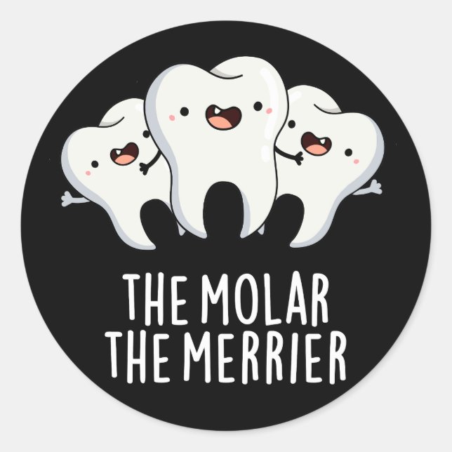 Der Mönch der glänzenden Dentalpuppe ist dunkel, B Runder Aufkleber (Vorderseite)