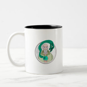 Der Mönch und der Drache Zweifarbige Tasse