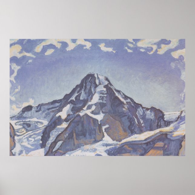 Der Mönchsberg mit Wolken (Ferdinand Hodler) Poster (Vorne)