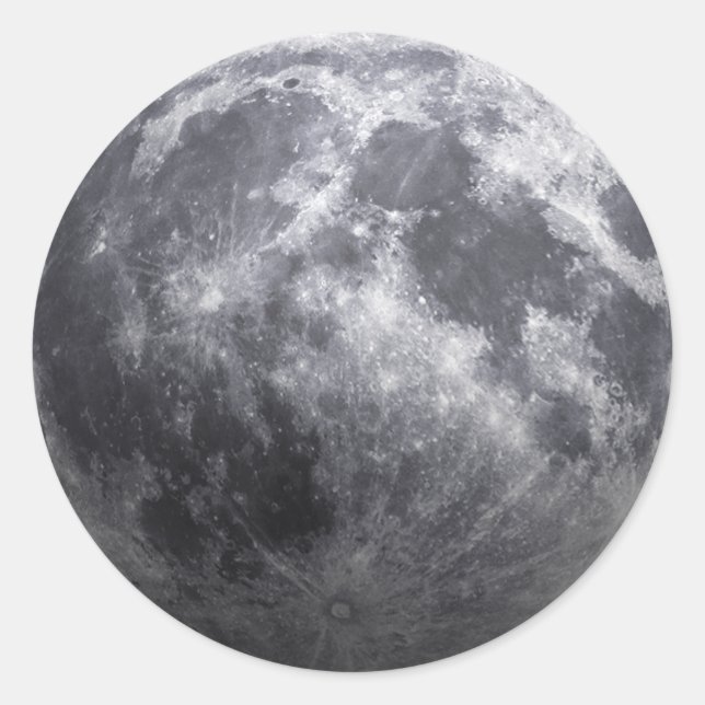 Der Mond - 3D-Effekt Runder Aufkleber (Vorderseite)
