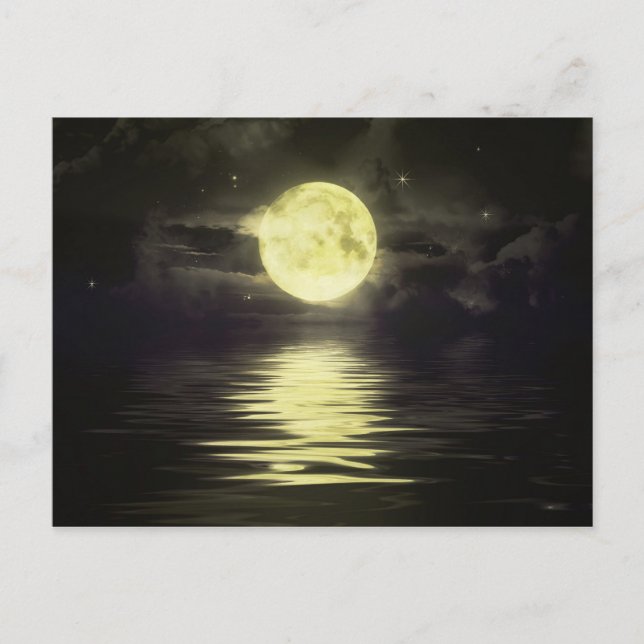 Der Mond, der auf dem Wasser reflektiert Postkarte (Vorderseite)