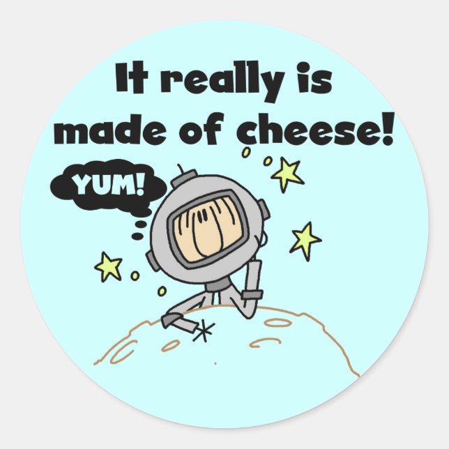Der Mond der Käse - Tshirts und Geschenke Runder Aufkleber (Vorderseite)