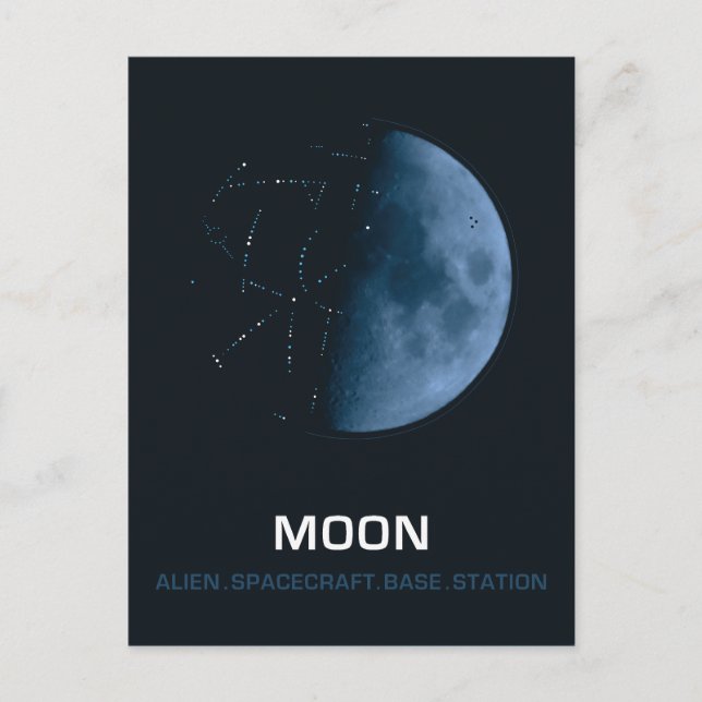 Der Mond des antiken Raumschiffs Postkarte (Vorderseite)