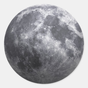 Der Mond - Effekt 3D Runder Aufkleber