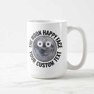 Der Mond Glückliches Gesicht Personalisierter Groß Kaffeetasse