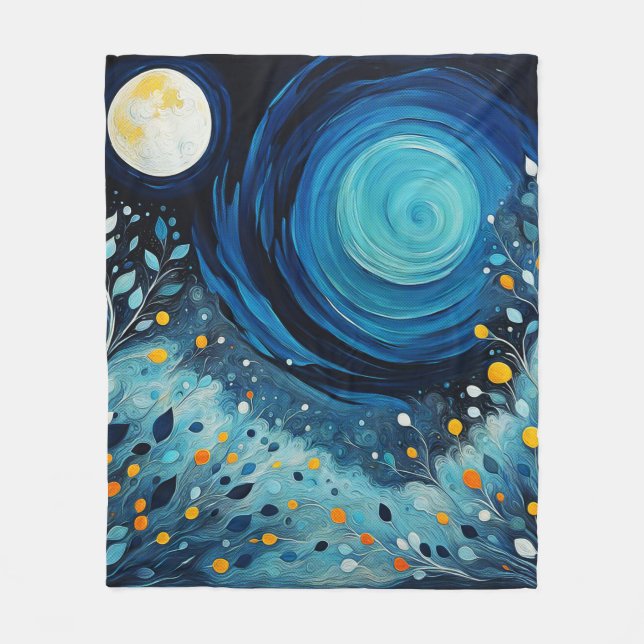 Der Mond im Garten 804 Fleecedecke (Vorderseite)