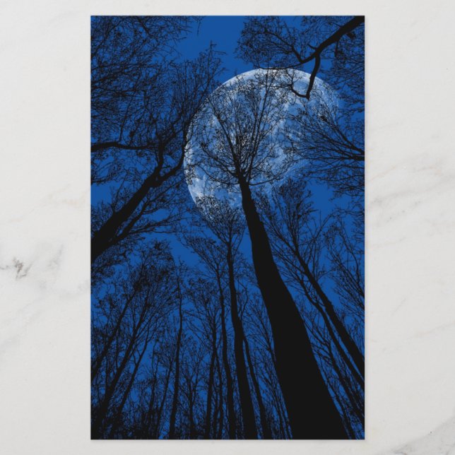 Der Mond in der nächtlichen Himmel Briefpapier (Vorderseite)