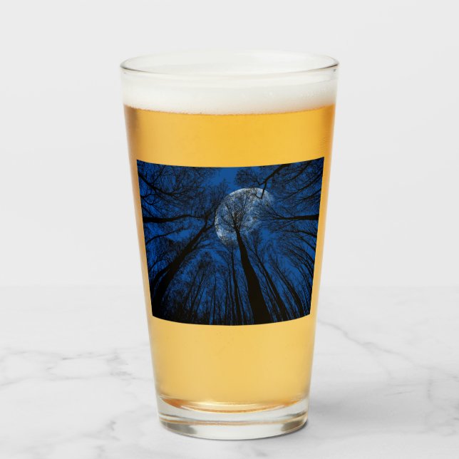 Der Mond in der nächtlichen Himmel Glas (Vorne (Gefüllt))