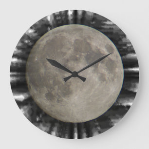 Der Mond, la lune, la luna, der Mond Große Wanduhr