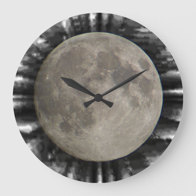 Der Mond, la lune, la luna, der Mond Große Wanduhr (Vorderseite)