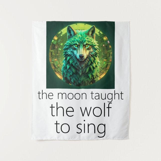 Der Mond lehrte den Wolf zu singen Wandteppich (Vorderseite)