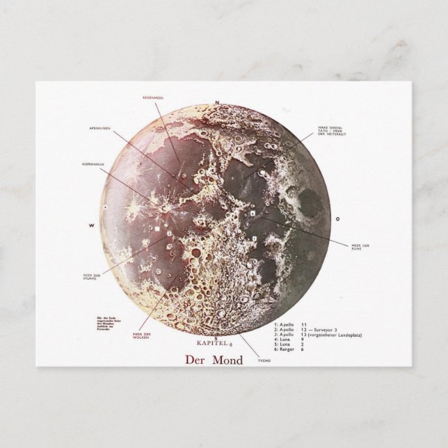 der Mond Postkarte (Vorderseite)