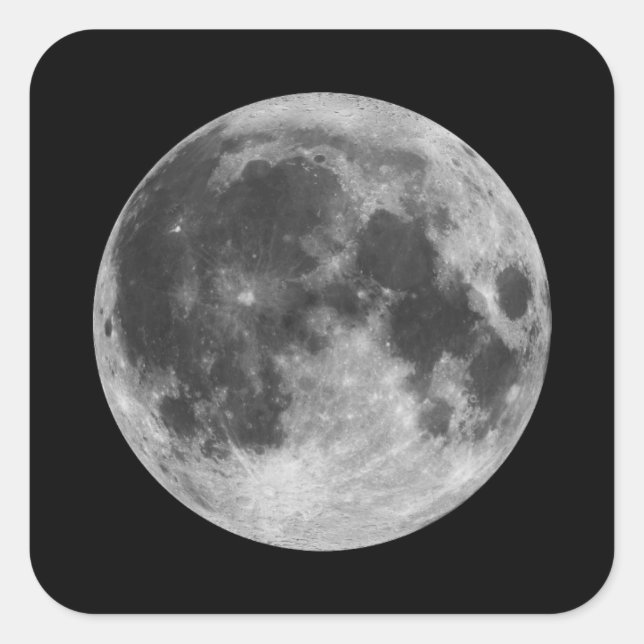 Der Mond Quadratischer Aufkleber (Vorderseite)
