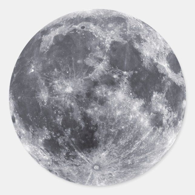 Der Mond Runder Aufkleber (Vorderseite)