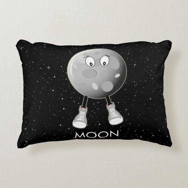 Der Mond und die Sterne im All Dekokissen (Vorderseite)