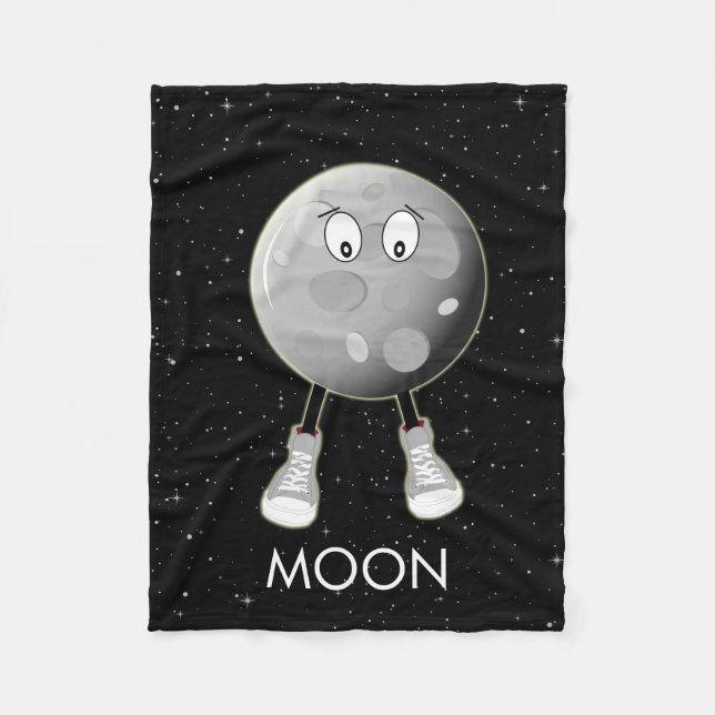 Der Mond und die Sterne im All Fleecedecke (Vorderseite)