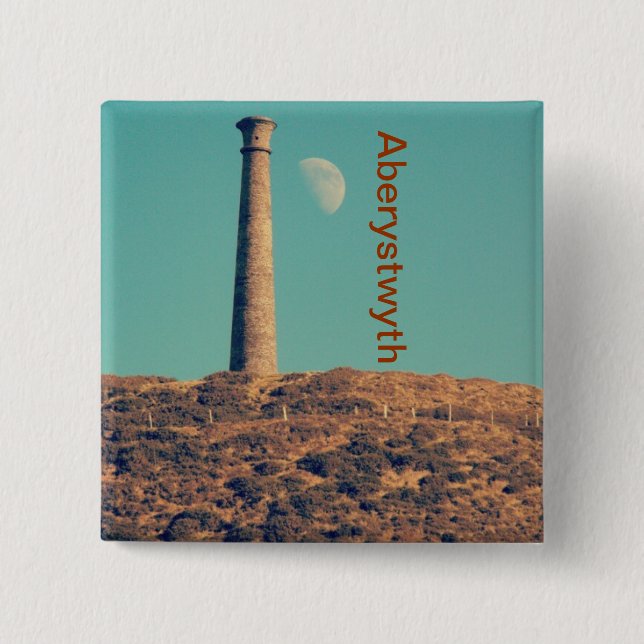 Der Mond und ein Turm: Aberystwyth Button (Vorderseite)
