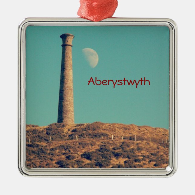 Der Mond und ein Turm: Aberystwyth Ornament Aus Metall (Vorne)