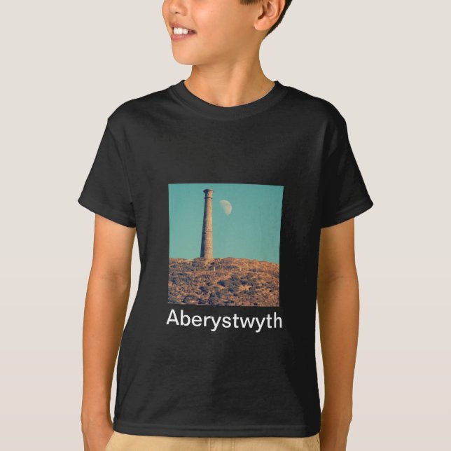 Der Mond und ein Turm: Aberystwyth T-Shirt (Vorderseite)