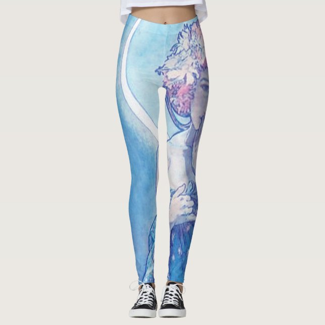 "Der Mond" von Mucha Blue Leggings (Vorderseite)