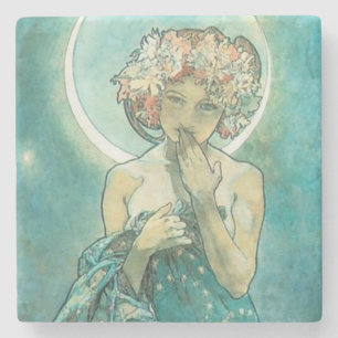 "Der Mond" von Mucha, Untersetzer des grünen Stein