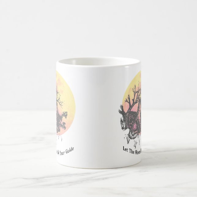 Der Mondführer, Wolf auf dem Mond und Handschrift  Kaffeetasse (Mittel)