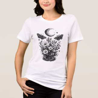 Der Mondgarten — Vintage Himmels-Botanik-Stich Tri-Blend Shirt