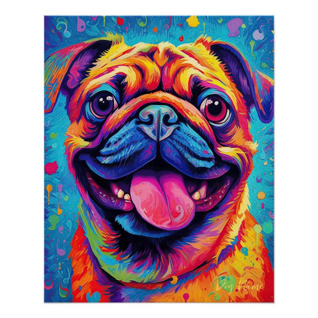 Der Mops Dog 003 - Zetton Ziana Poster (Vorderseite)