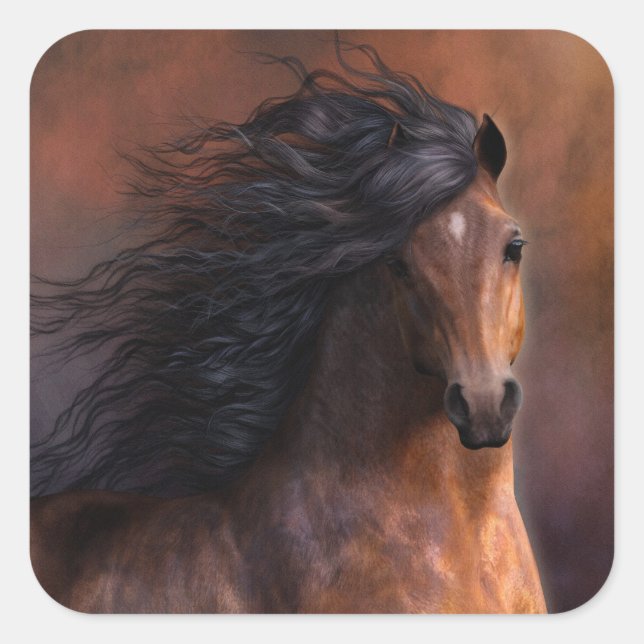 Der Morgan-Pferd-Sticker Quadratischer Aufkleber (Vorderseite)
