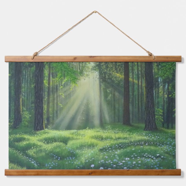 "Der Morgen ist kaputt" Wandteppich Mit Holzrahmen (Vorne)