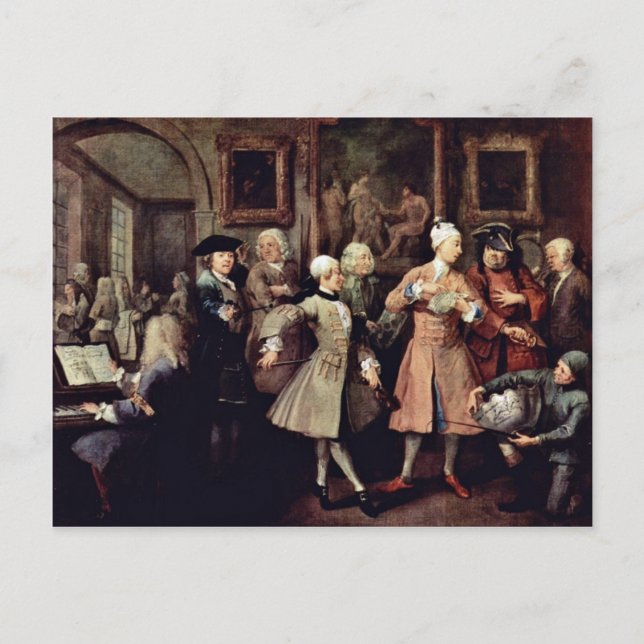 Der morgendliche Empfang " von Hogarth William Postkarte (Vorderseite)