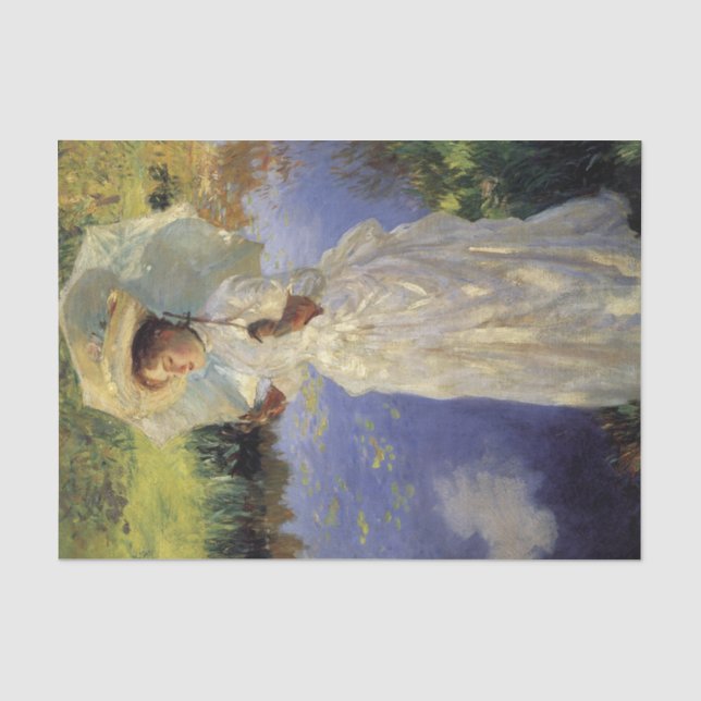 Der Morgenspaziergang von John Singer Sargent Seidenpapier (Vorderseite)