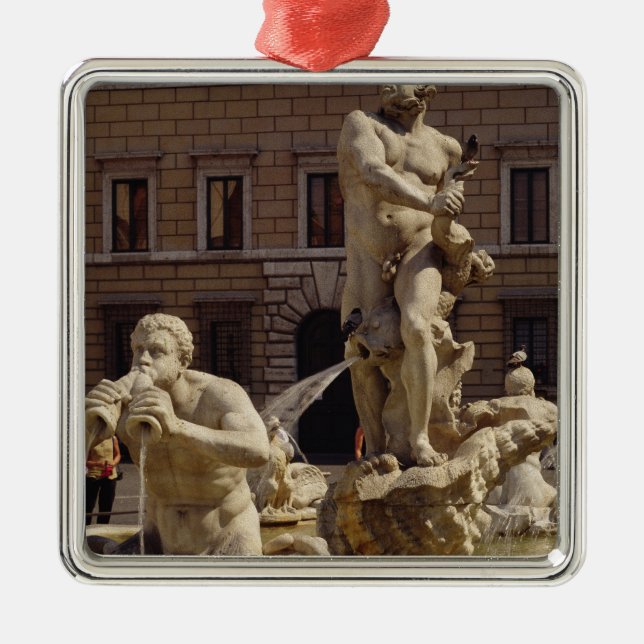 Der Moro-Brunnen Silbernes Ornament (Vorne)