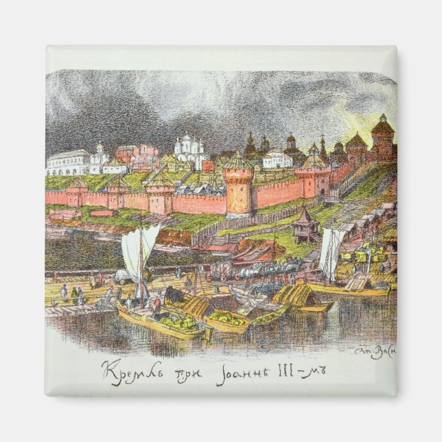 Der Moskauer Kreml in der Zeit von Zar Ivan III Magnet (Vorne)