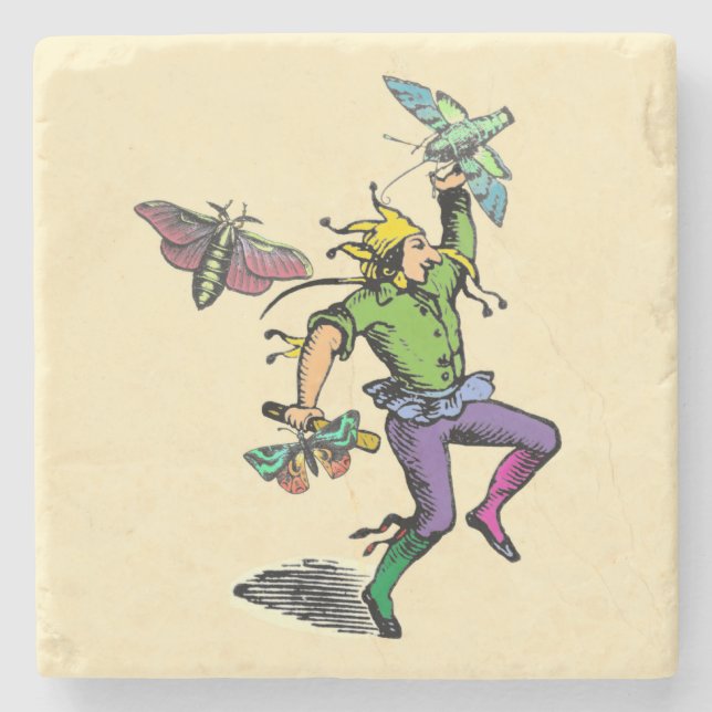 Der Moth Man Steinuntersetzer (Vorderseite)