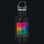 Der Motivierend Erfolgstraum von Angewohnheit glau Edelstahlflasche<br><div class="desc">Maßgeschneiderter Motivierend Erfolg Traum glauben,  Angebot elegant moderne Vorlage Hochladen Bild,  Foto oder Business-Logo,  Hinzufügen Text,  Name trendy Classic 18 oz Matte Black Water Flasche.</div>