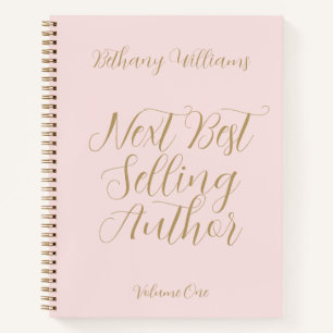 Der Motivierend Name des Autors Blush Script Gold Notizbuch