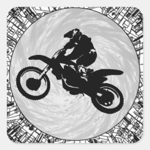 DER MOTOKROSS-EFFEKT QUADRATISCHER AUFKLEBER