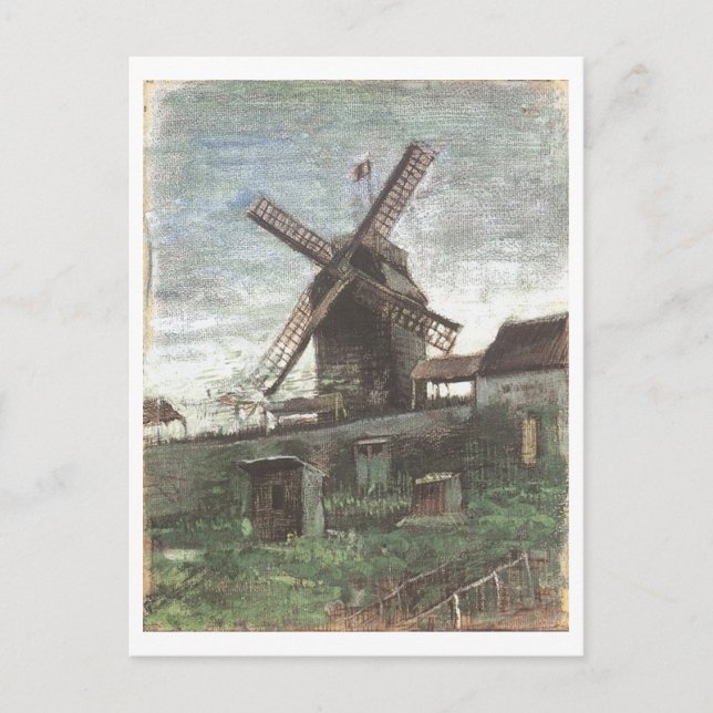 Der Moulin de Blute-Fin, Van Gogh Fine Art Postkarte (Vorderseite)