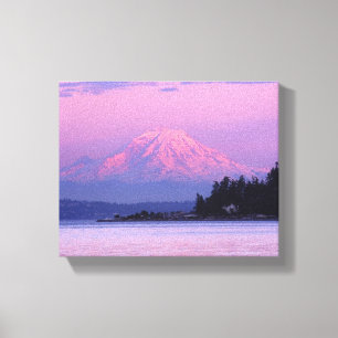 Der Mount Rainier am Sonnenuntergang Leinwanddruck