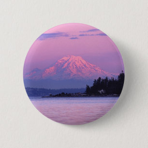 Der Mount Rainier am Sonnenuntergang, Staat Button